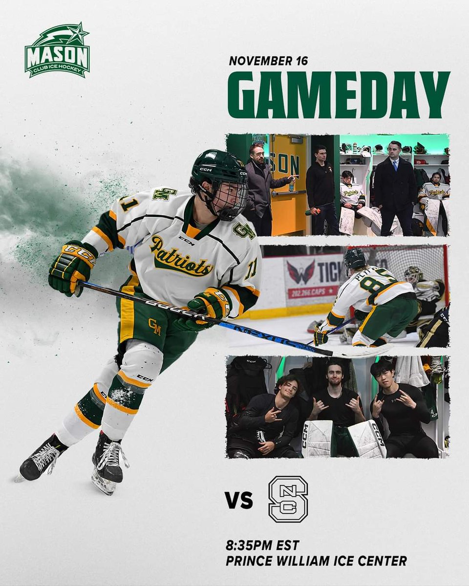 GMUHockeyScout's tweet photo. 🚨🚨 GAME   DAY  ALERT 🚨🚨

Rowdy crowd last night at Prince William Ice Center and the Patriots need another one tonight!
@MasonSportsPod @PWSportz @GeorgeMasonU @CRHRHockey @GMUClubSports @ByGeorgeGMU @MasonAlumni @DMVSportsZone @GMUGiantKiller @MasonAthletics @GeorgeMasonRec https://t.co/Mii4bvm0qF
