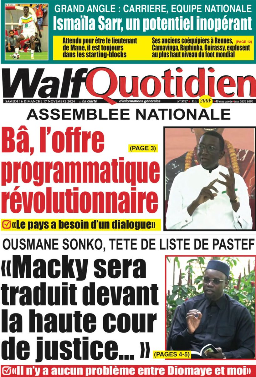 AlymanaAly's tweet photo. Macky Sall sera traduit devant la Haute Cour de Justice a dit Ousmane Sonko. Amine! https://t.co/7eKaOJCF4N