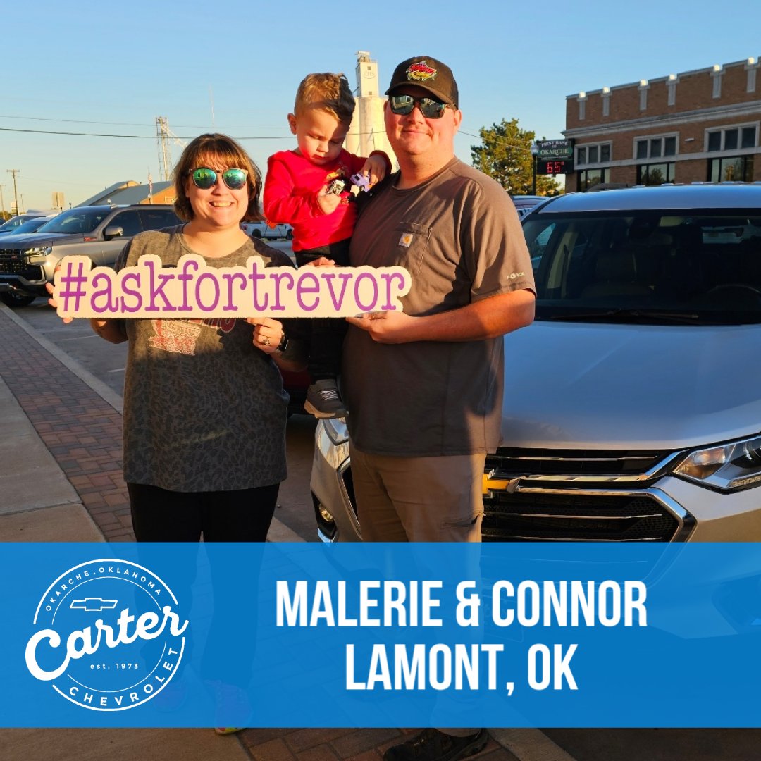 tleffingwell3's tweet image. Congratulations to my new friends Malerie and Connor, and their new Traverse! Thanks again, guys! #makingfriends #askfortrevor #referralswork #carterversary #carterchevrolet #theroadto400 #tellyourfriends #repeatbuyersarebest