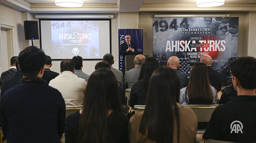 anadoluagency's tweet photo. 80th anniversary of forced exile of Ahiska Turks commemorated in US capital ⤵ 

• In 1944, around 100,000 Ahiska Turks were removed from their homeland overnight by Stalin's Soviet regime

• Nearly 20,000 Ahiska Turks died during the deportation https://t.co/E6FYa8E94y https://t.co/cTOTjP8ndD