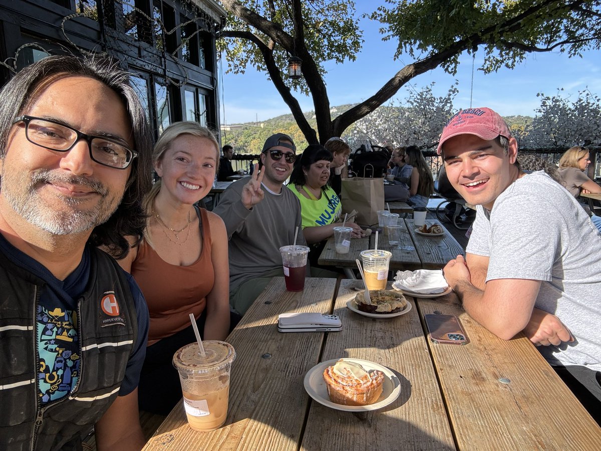 PepeTheProducer's tweet photo. Weekend am vibes!
2.5 miles of walking through hills. We walk for the cinnamon rolls, coffee and the unbeatable squad energy! #runaustin #community https://t.co/RalMFV0niP