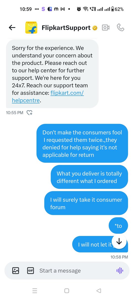 sonal152012's tweet photo. @flipkartsupport @Flipkart @jagograhakjago @getfresh How smart they @Flipkart @flipkartsupport are. They asked me to write a private message, again they tried making me fool . https://t.co/HGj1AWtUdE