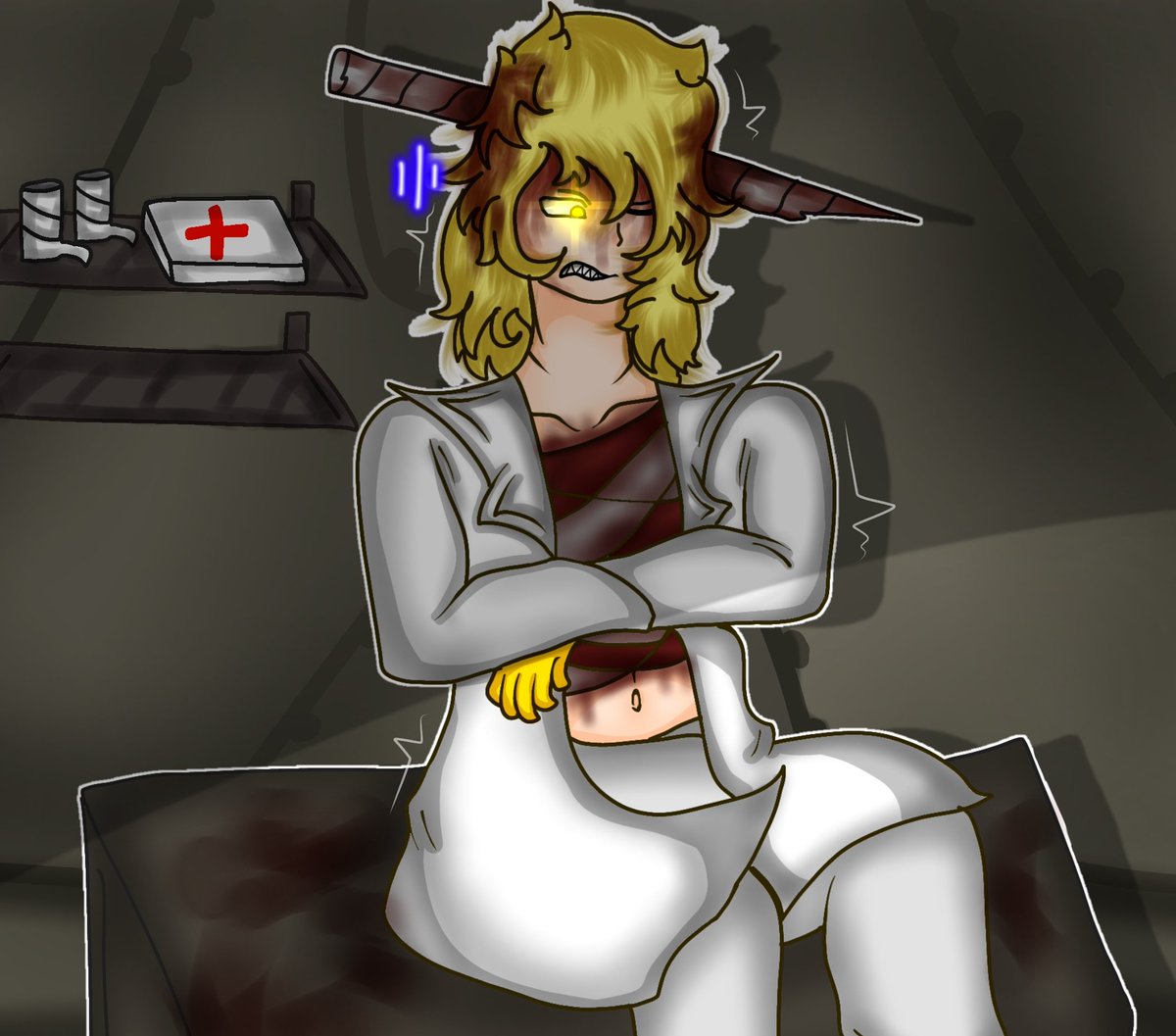 _TvAuthor_'s tweet photo. / "It's just a scratch.."  (Elite Clockman) 

#SkibidiToiletOc #SkibidiToiletart #SKIBIDITOILET #ibisPaintX #Blood #EliteClockman #AU #SkibidiToilet https://t.co/xMUzvlmkpc