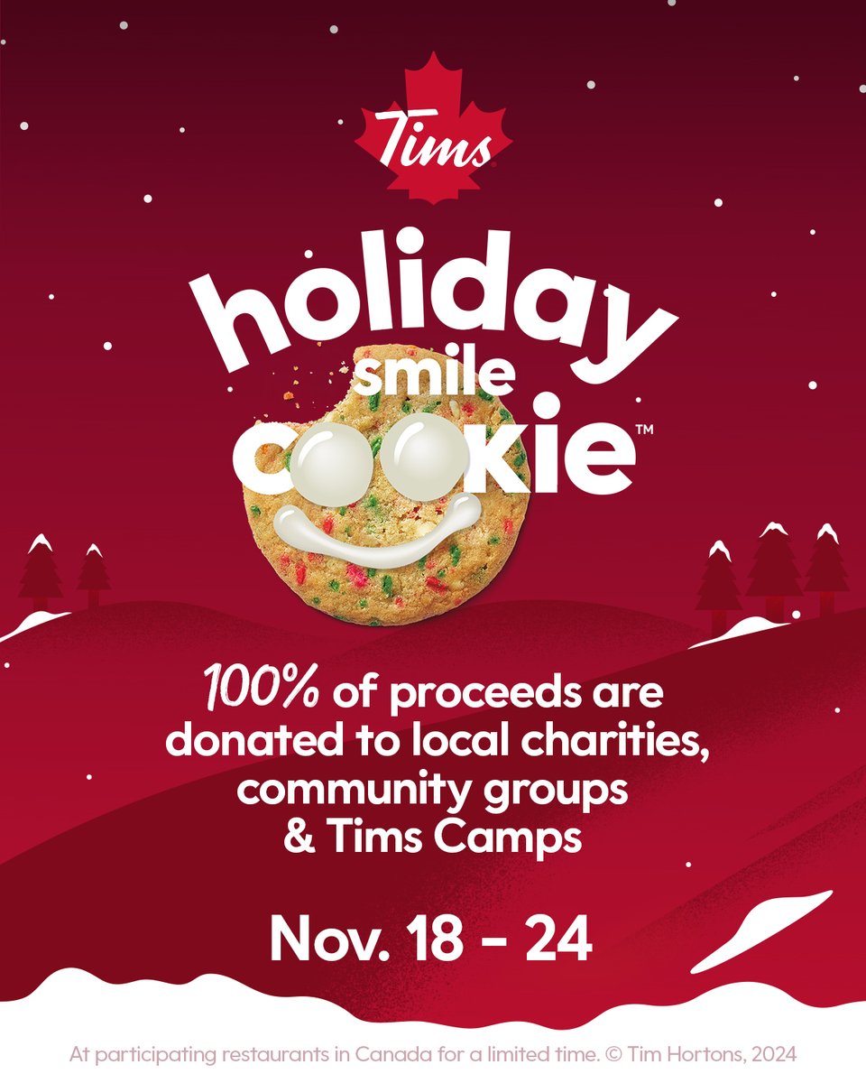 Giuseppe.Ganci (@giuseppe_view) on Twitter photo Next week is the Smile Cookie Campaign, Buy a Smile Cookie and 50% of Sales go to Tim Hortons Foundation Camps and the other 50% to local charities across Canada. Last Door Recovery Society is one of those charities. <a href="/TimsCamps/">Tim Hortons® Foundation Camps</a>
buysmilecookie.com . Next week is the Smile Cookie Campaign, Buy a Smile Cookie and 50% of Sales go to Tim Hortons Foundation Camps and the other 50% to local charities across Canada. Last Door Recovery Society is one of those charities. <a href="/TimsCamps/">Tim Hortons® Foundation Camps</a>
buysmilecookie.com .