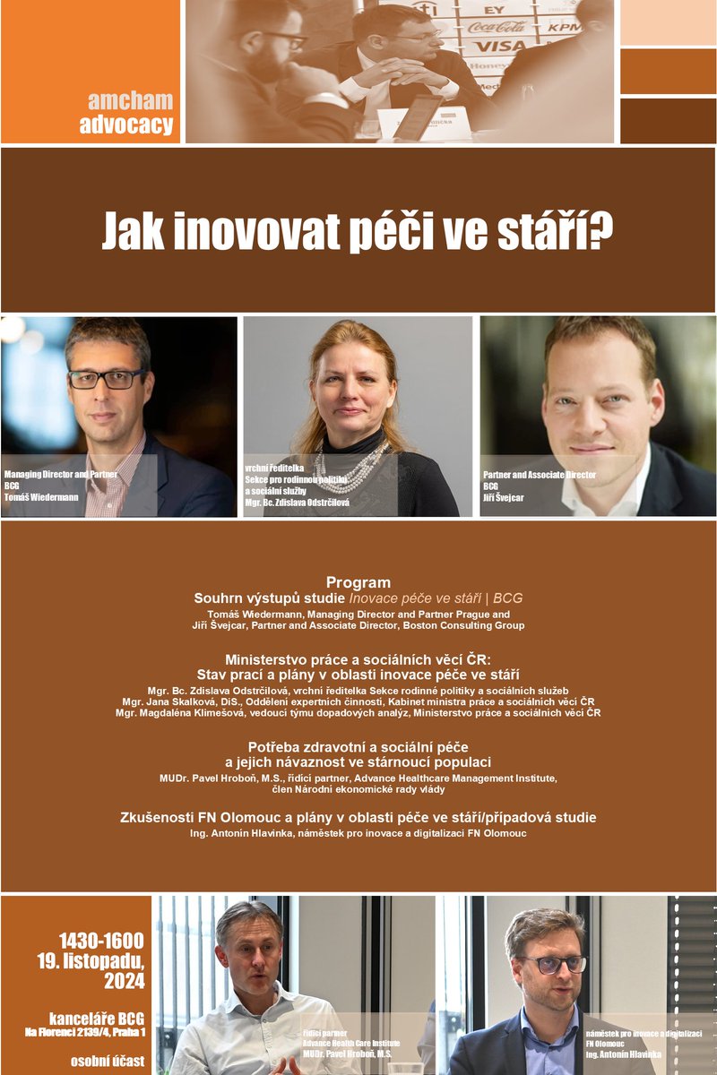 Looking forward to our upcoming event on innovating how we care for our elderly (in Czech). What is the potential of technologies in health and social care in an ageing society?