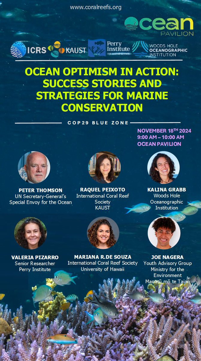 Raquel Peixoto (@peixotors) on Twitter photo November 18, 2024 - Coral reef-related events COP29
<a href="/ICRSCoralReefs/">International Coral Reef Society</a> <a href="/KAUST_BESE/">KAUST BESE</a> November 18, 2024 - Coral reef-related events COP29
<a href="/ICRSCoralReefs/">International Coral Reef Society</a> <a href="/KAUST_BESE/">KAUST BESE</a>