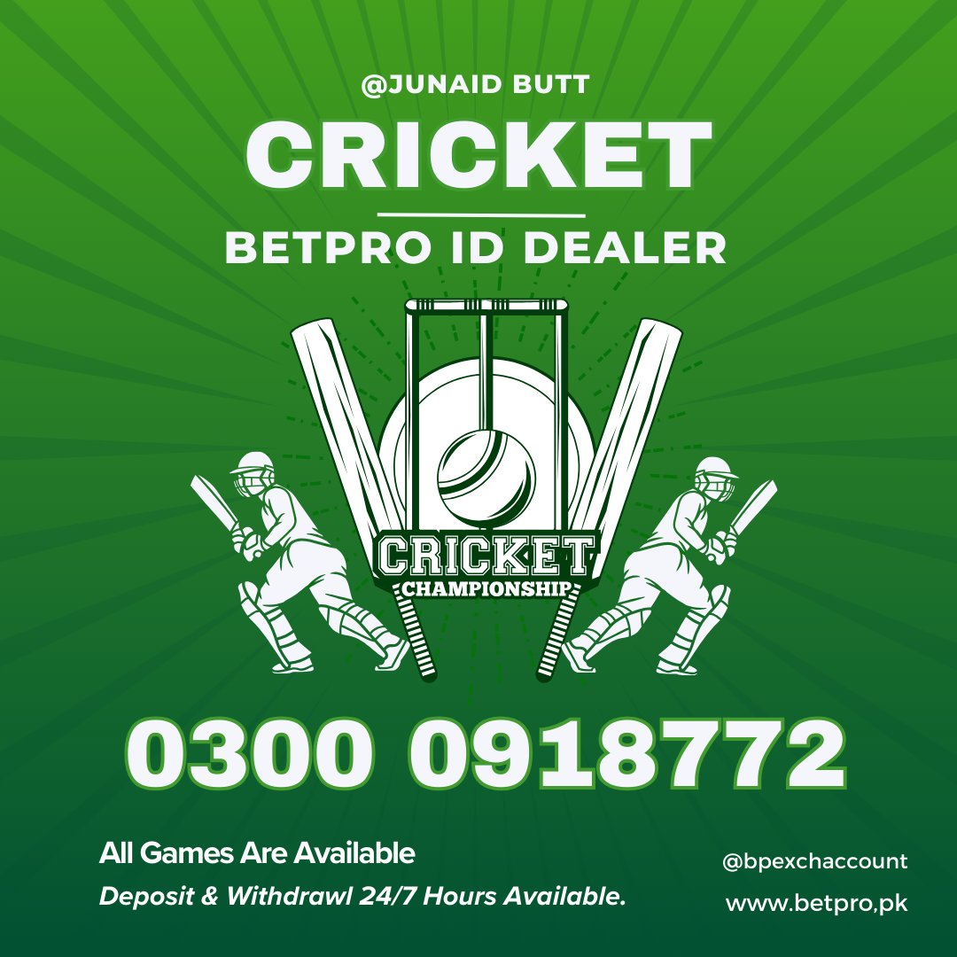 bpexchaccount's tweet image. Betpro Online ID, Betpro Account, Betpro Exchange and Betpro Deposit are the most popular topics In Pakistan
Betpro Account Number betpro.pk
Wa.me/+923000918772
#betpro #betproidnumber #betproexchpak #bpexchid #bpexch #BetproAccount #betpronumber #betprodealer