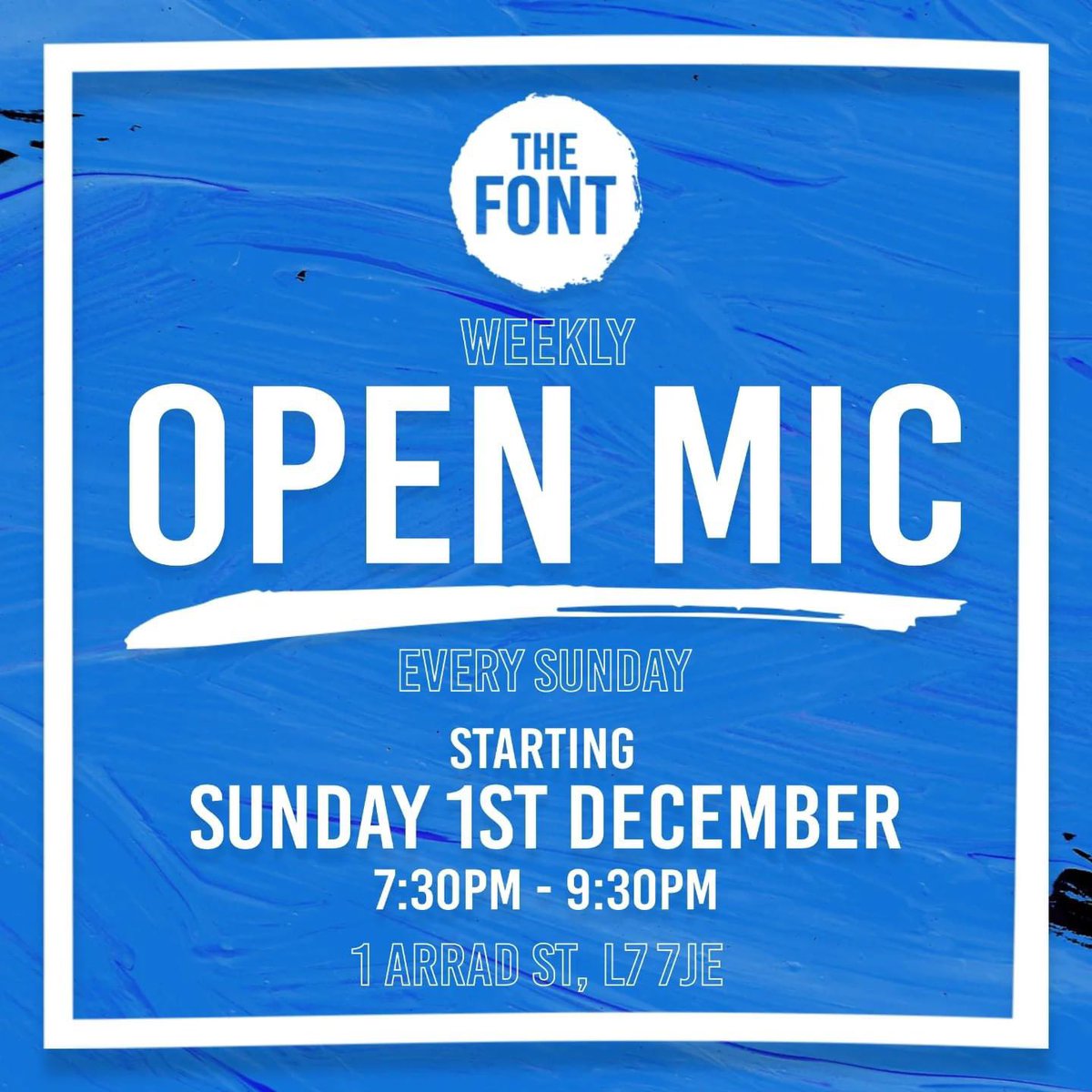 Live music at The Font!!

Come down for Liverpool's newest open mic starting Sunday 1st of December! And as an added bonus, our Happy Hour discounts will be continuing for the duration of the 🎤 

01/12/24: Lynn Dossenbach 
08/12/24: Alice Jacobsen
15/12/24: Aaron Spencer