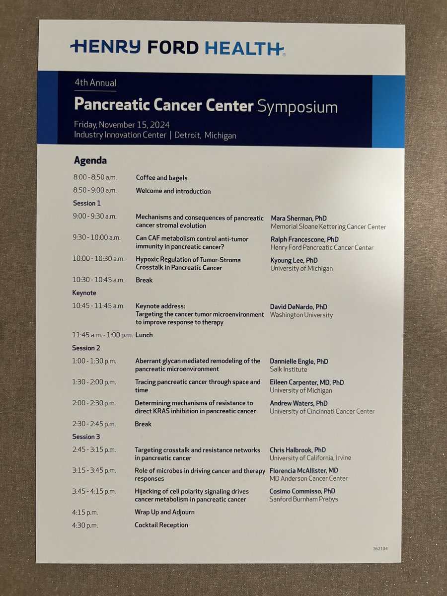 AndrewMWaters's tweet image. I had a fantastic time at the 4th Annual Pancreatic Cancer Center Symposium @HCCvPDAC @HenryFordHealth on my first trip to Detroit! Good science, good collaborations, good friends!