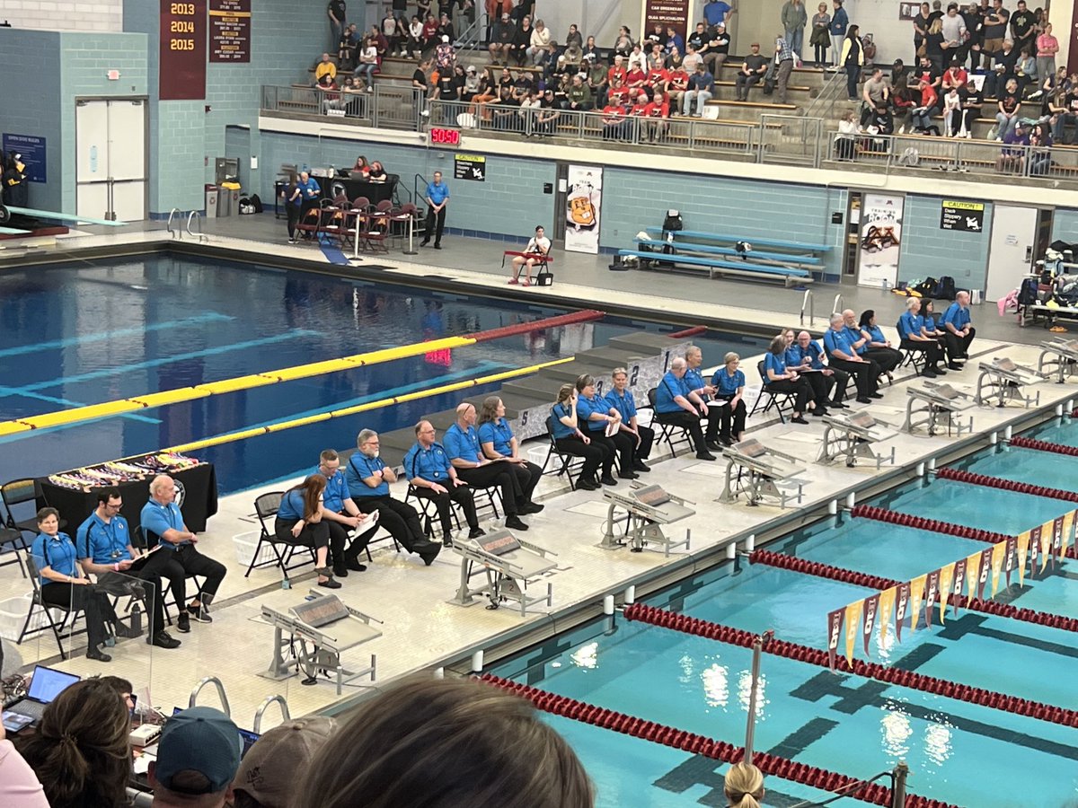 ⁦<a href="/MSHSL/">Minnesota State High School League</a>⁩ thank you to the ⁦<a href="/MSHSL_Officials/">MSHSL Officiating</a>⁩ at the girls state swim meet finals today. #weappreciateyou #fansupport