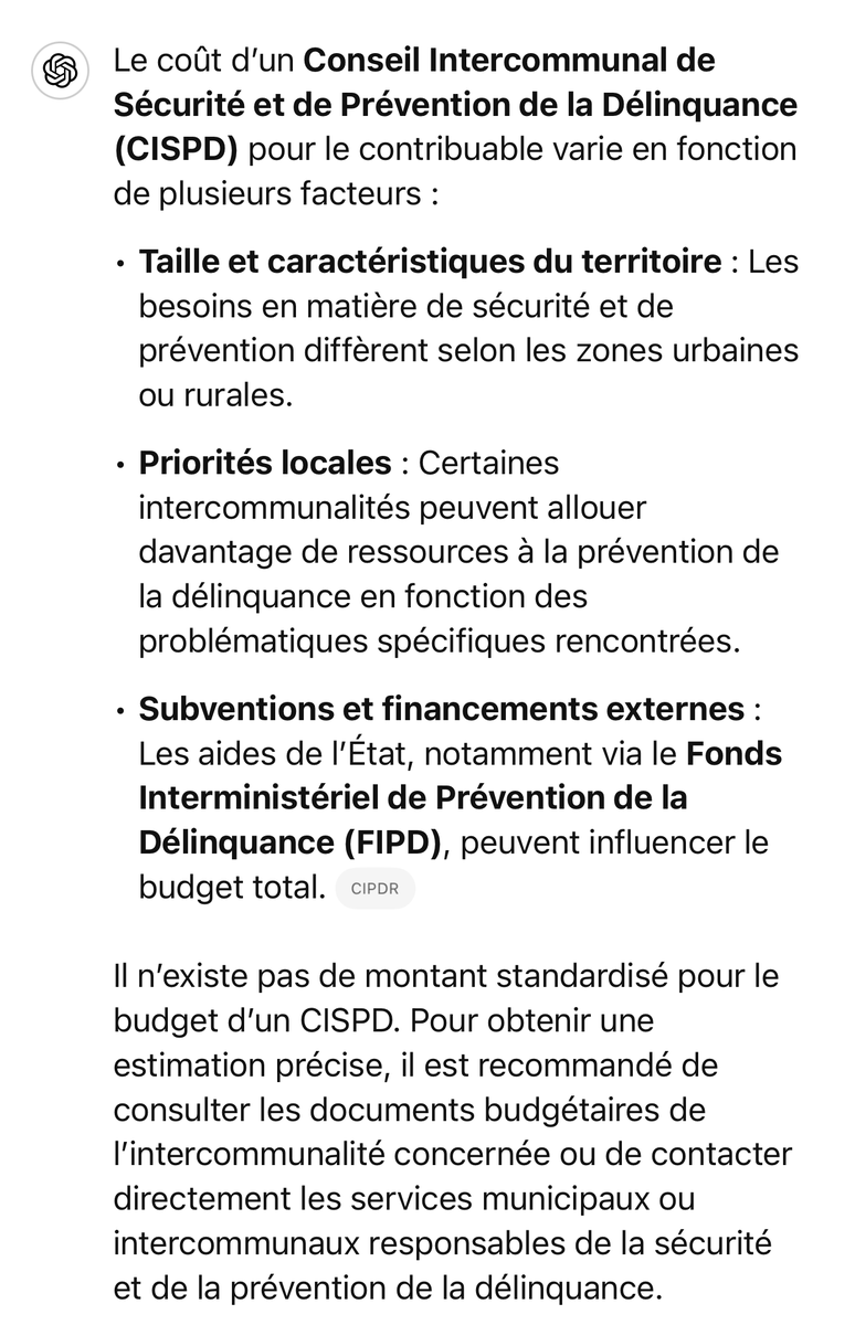 hecanthrope's tweet photo. @Red_Pill_Report J'ai tenté de trouver le budget de ce #CISPD . Quelques chiffres vagues de l'ordre de 82 à 90 millions/an. J'ai demandé à chatgpt avec 3 questions différentes sur le budget...pas de chiffre donné. #impots #contribuable https://t.co/am4ujJrIlI