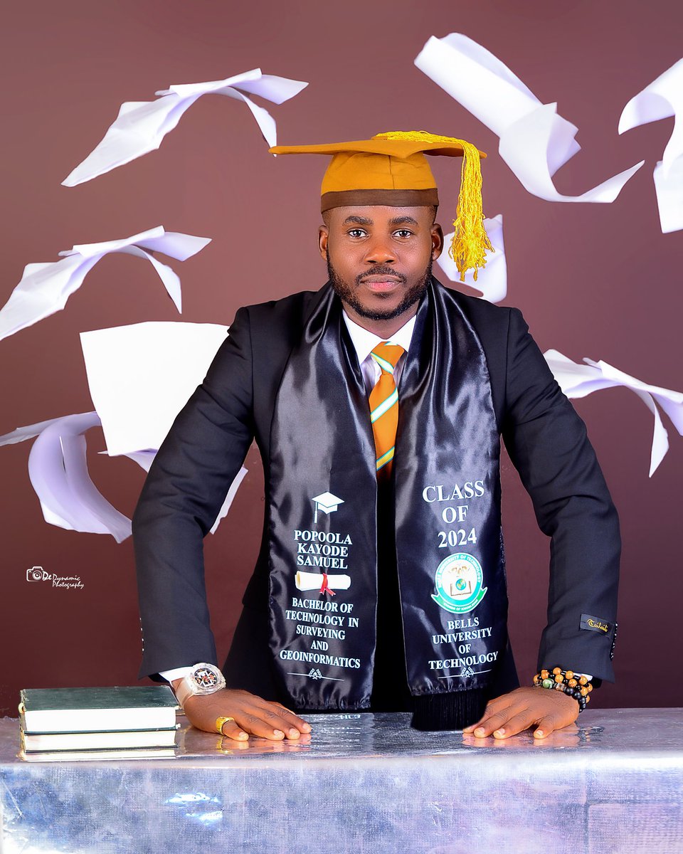 CommanderKmoral's tweet image. A 𝗣𝗿𝗼𝘂𝗱 𝗚𝗿𝗮𝗱𝘂𝗮𝘁𝗲! 🎓

I am super excited to share that I graduated as one of the best in the Department of 𝗦𝘂𝗿𝘃𝗲𝘆𝗶𝗻𝗴 𝗮𝗻𝗱 𝗚𝗲𝗼𝗶𝗻𝗳𝗼𝗿𝗺𝗮𝘁𝗶𝗰𝘀 at Bells University Of Technology.

#proudgraduate #bellsuniversity #AcademicExcellence #surveying