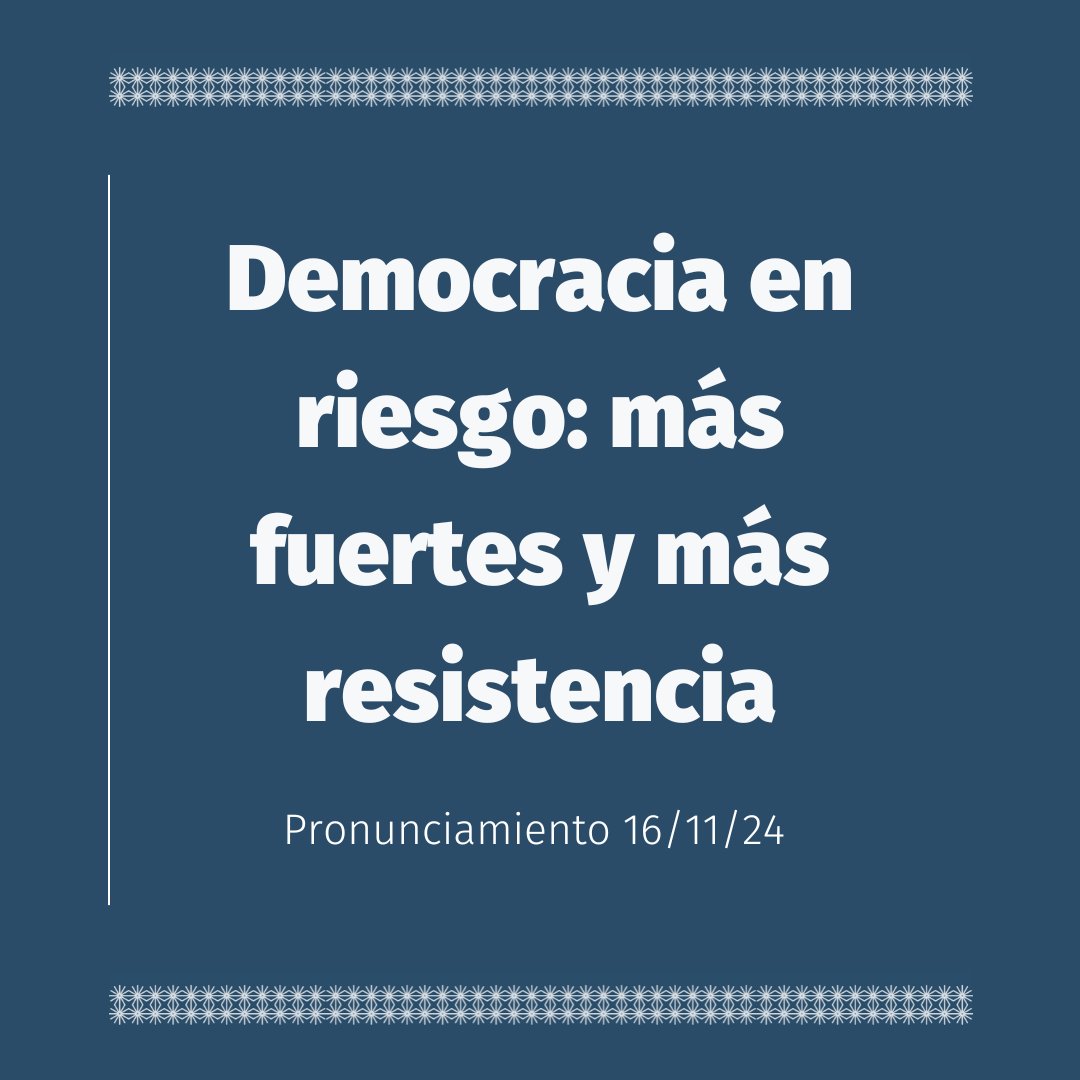 Codehupy99's tweet image. #Pronunciamiento #Urgente
🚨Democracia en riesgo: más fuertes y más resistencia 🛑
👉 La Codehupy manifestamos nuestra preocupación por el avance de un proyecto político totalitario que busca limitar/restringir/acallar las voces disidentes y críticas de su gestión.