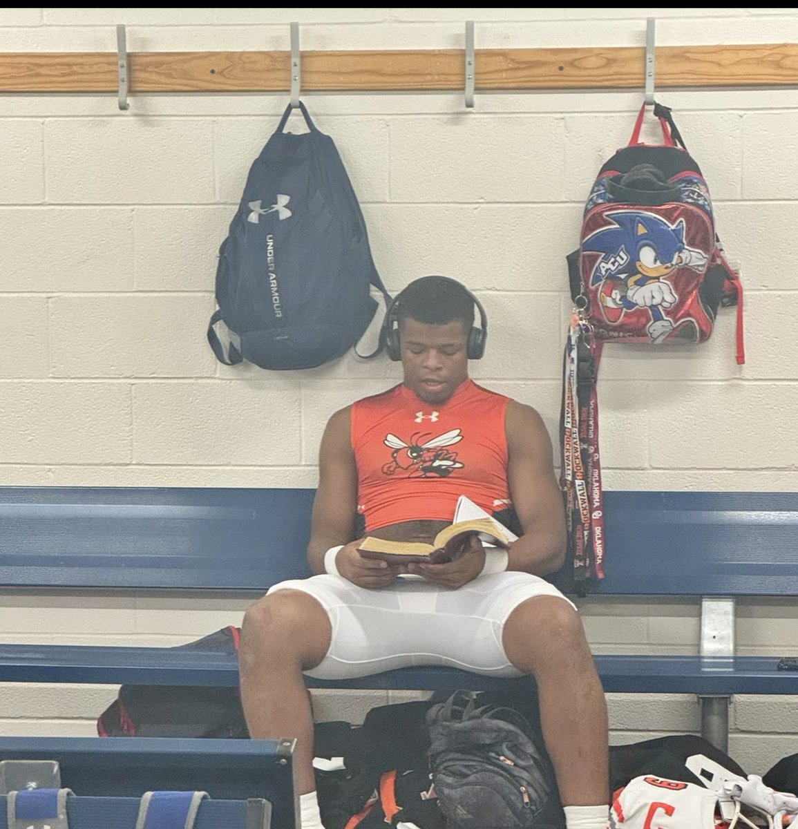 <a href="/LeanderParrish1/">Leander Parrish</a> is one amazing young man! He studies the Good Book daily but this moment before last nights playoff win really struck me! You are an inspiration Leander! Blessed to know you!