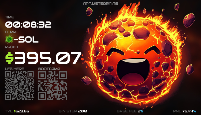Daily dose of DLMM 🤠 <a href="/MeteoraAG/">Meteora</a> 

Today's 🦠 speed run