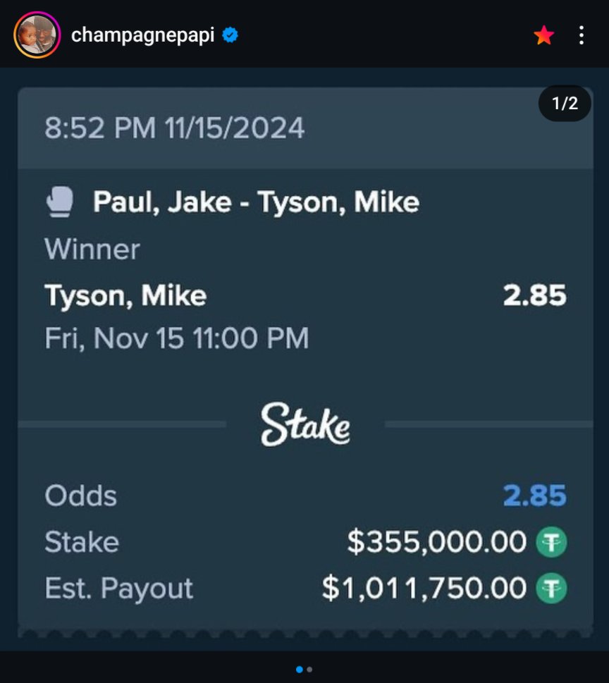aounshahgillani's tweet image. Drake lost 355k dollars betting Mike Tyson would beat Jake Paul. #jakemike