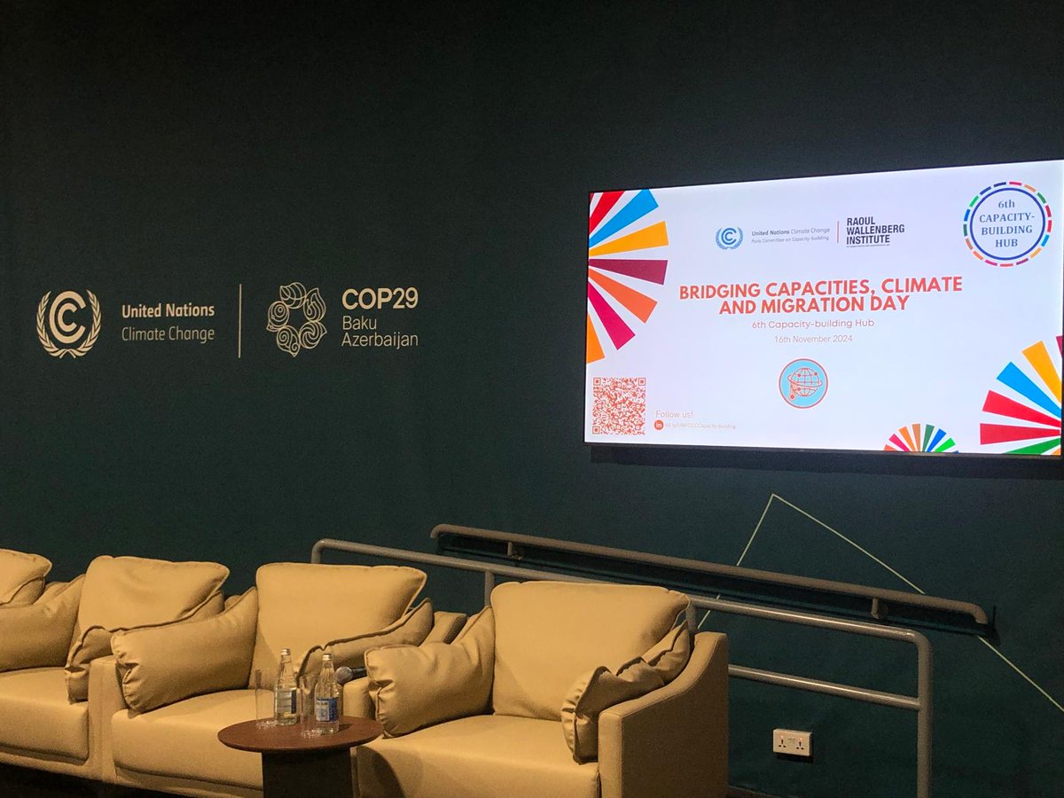 Hoy participamos en el marco de #COP29Baku en la "Jornada de creación de puentes entre capacidades, clima y #migración | Sexto Centro de creación de capacidades"
Un espacio de análisis y reflexión para avanzar en la gestión de la movilidad humana motivada por el #CambioClimático