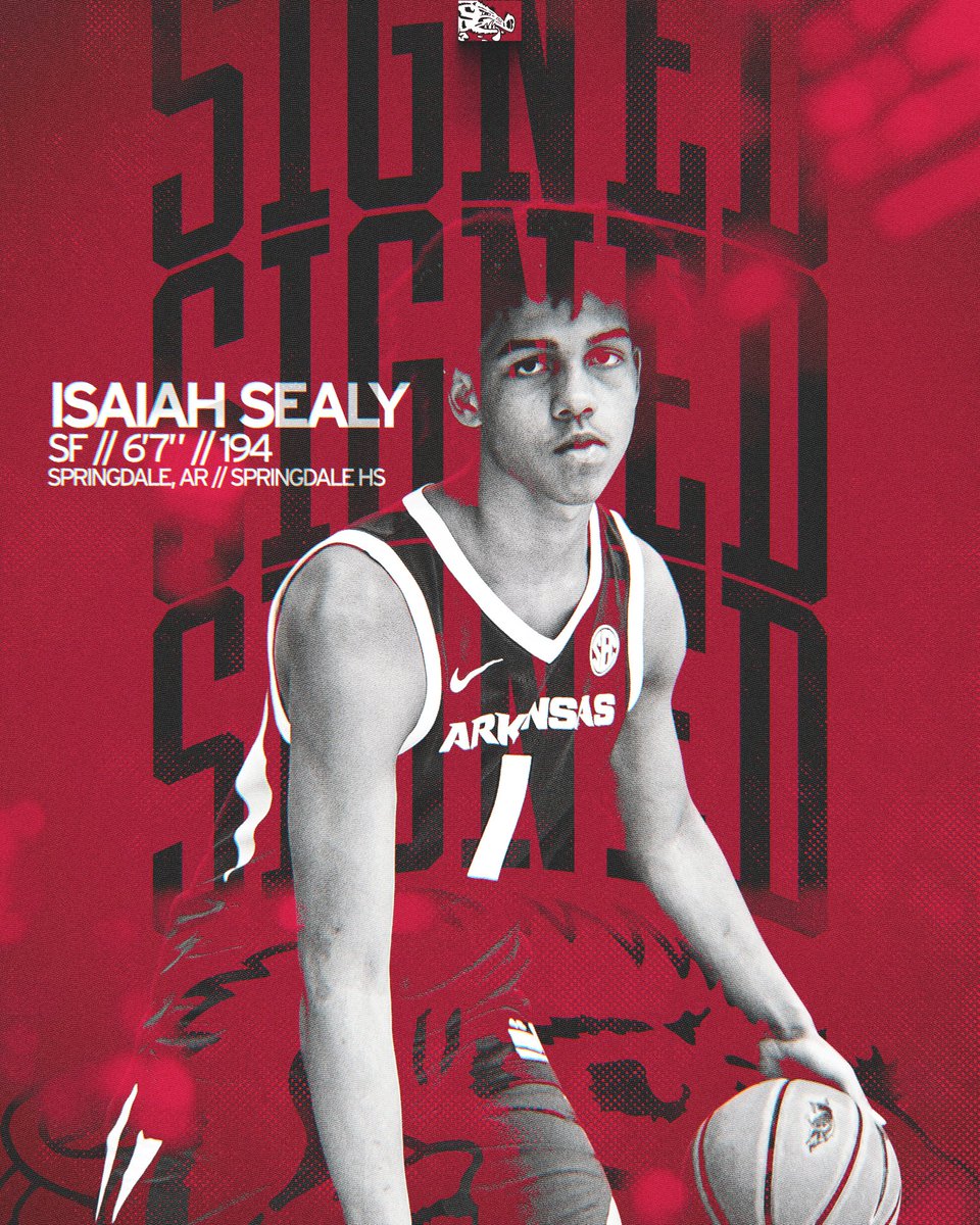 RazorbackMBB's tweet photo. 4 star recruit 
No. 1 player in Arkansas
Arkansas Razorback

Let's welcome @isaiah_sealy ☎️🐗 https://t.co/X8Ff8PylwC