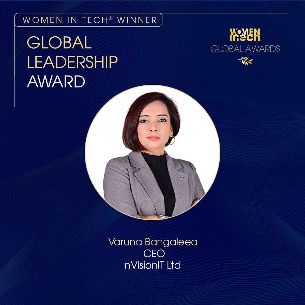 Women in Tech® Global (@womenintechorg) on Twitter photo Congratulations to the winner of the 7th Annual Women in Tech® Global Awards The Global Leadership Award, Varuna Bangaleea🏆. This award honors a woman who has demonstrated exceptional leadership on a global scale in the technology sector. The recipient has made significant Congratulations to the winner of the 7th Annual Women in Tech® Global Awards The Global Leadership Award, Varuna Bangaleea🏆. This award honors a woman who has demonstrated exceptional leadership on a global scale in the technology sector. The recipient has made significant