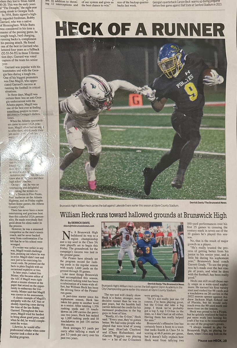 <a href="/WilliamHeck16/">William Heck</a> is 158 yards away from 3rd most rushing yards in a season at Brunswick High School ‼️