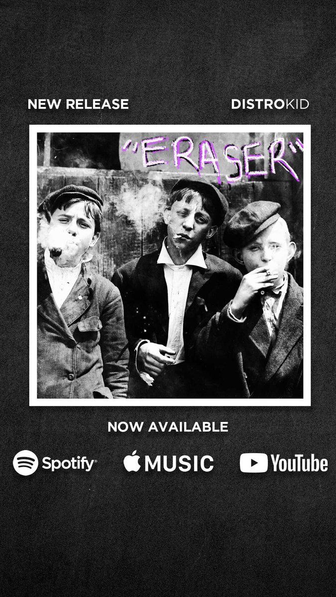 “Eraser” on Apple Music: music.apple.com/us/album/erase…

“Eraser” on Spotify: open.spotify.com/album/4hDBvSYl…