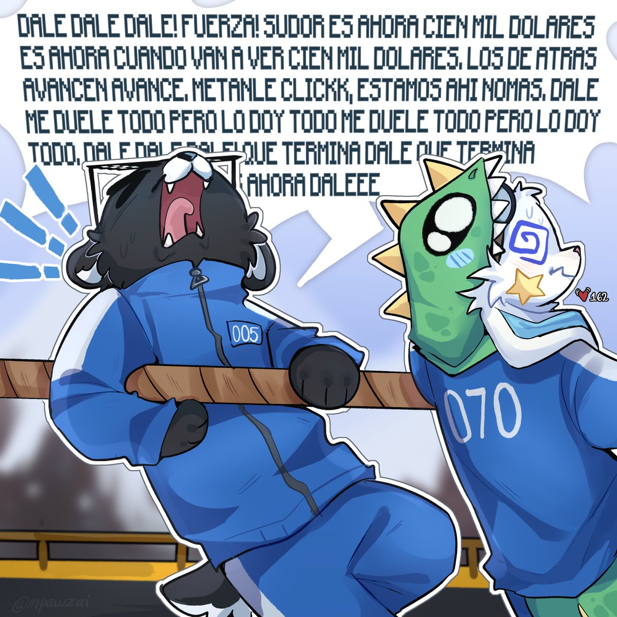 mpawzai's tweet image. resumen del juego de la cuerda: 
#spreenfanart #conterfanart #Squidcraftgames3 @Conterstine