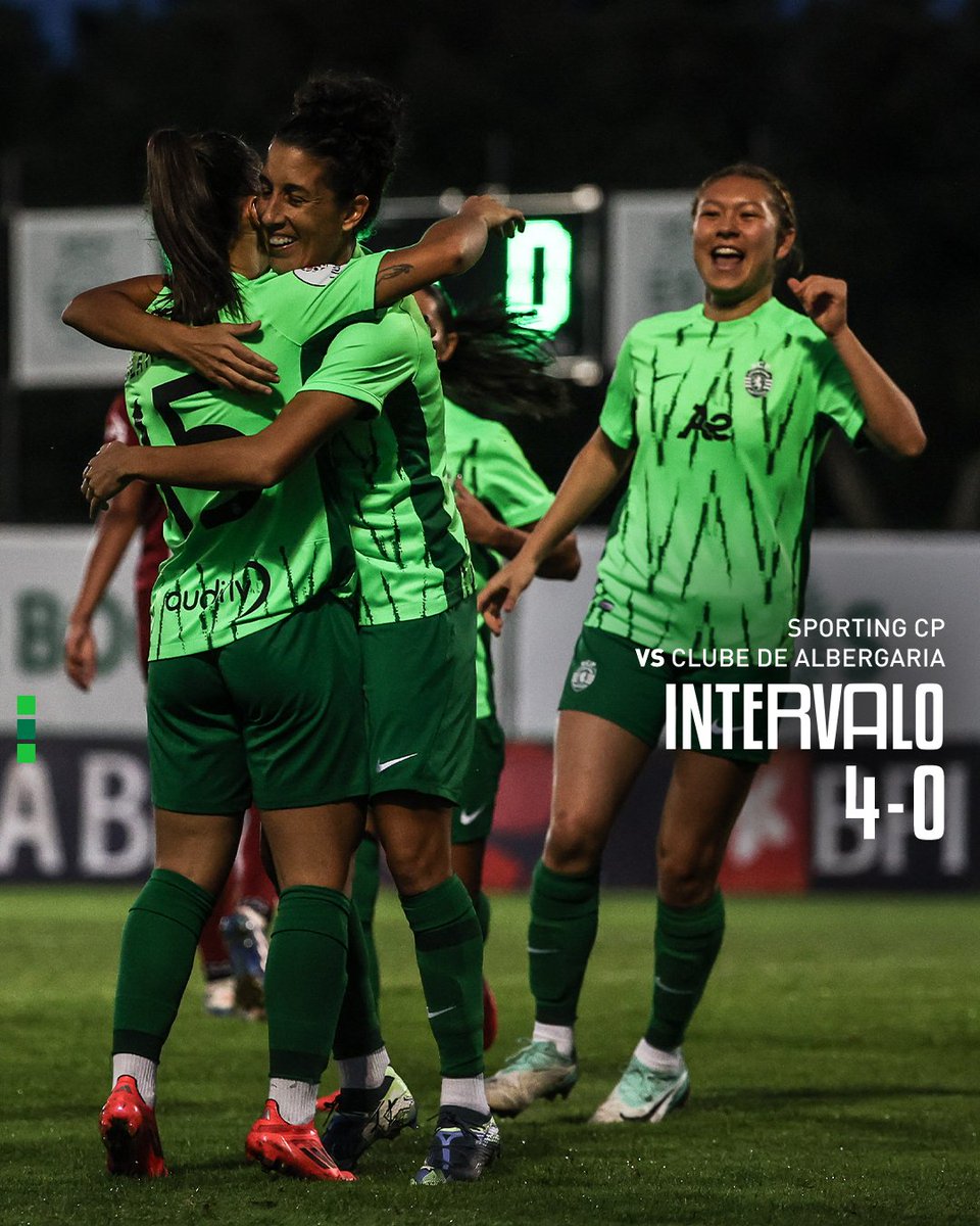 FutFemSCP's tweet photo. #FutFemSCP | ⏸ Grande primeira parte das Leoas 💪
⚽ C. Neto, M. Correia (2) e A. Capeta
🟢 4-0 🔴 // #SCPCA https://t.co/MwNqUxuDd7