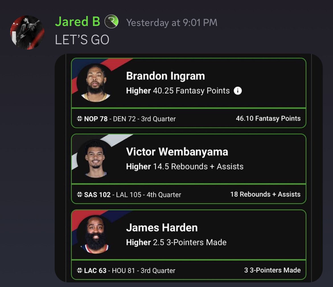 RotoRadar's tweet photo. For the second time in the last three days, RotoRadar members absolutely COOKED:

$500 ▶️ $1,900
$50 ▶️ $500
$30 ▶️ $300

Optimizer projections and analyst plays on point!

Try us out for just $1 your first week via link below 👇 https://t.co/1HCXv3UQhx