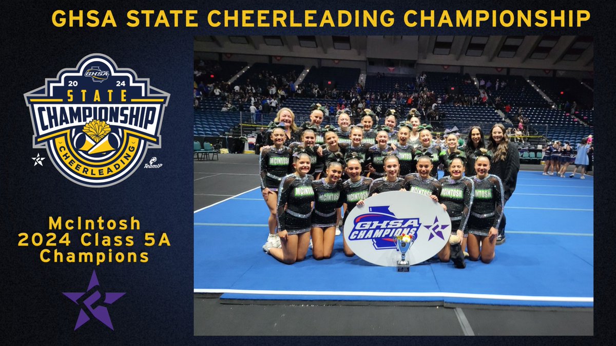 Cheerleading | Class 5A Results 📣🏆
Congratulations to the Chiefs of <a href="/MHS_Chiefs/">McIntosh High School</a> 
2024 Class 5A Cheerleading State Champions 
#RebelAthletic     #CheerSounds     #Cheerfest