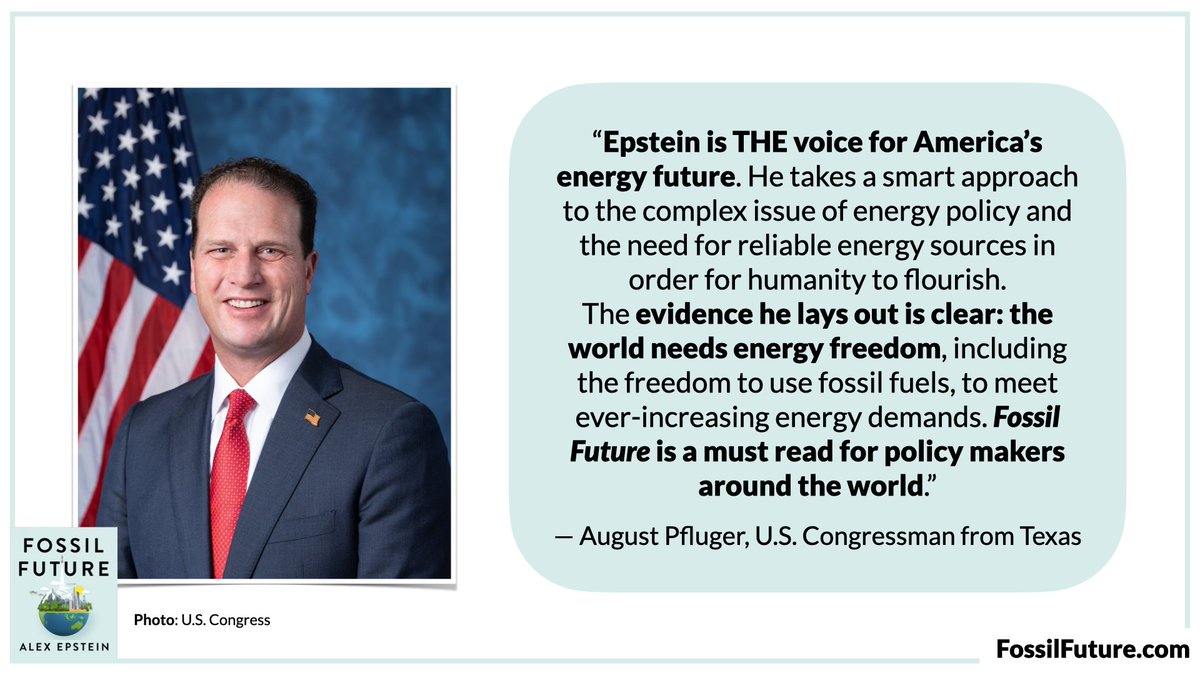 AlexEpstein's tweet photo. "Epstein is THE voice for America's energy future. He takes a smart approach to the complex issue of energy policy and the need for reliable energy sources in order for humanity to flourish."

- Representative August Pfluger https://t.co/v33DKhjmhL