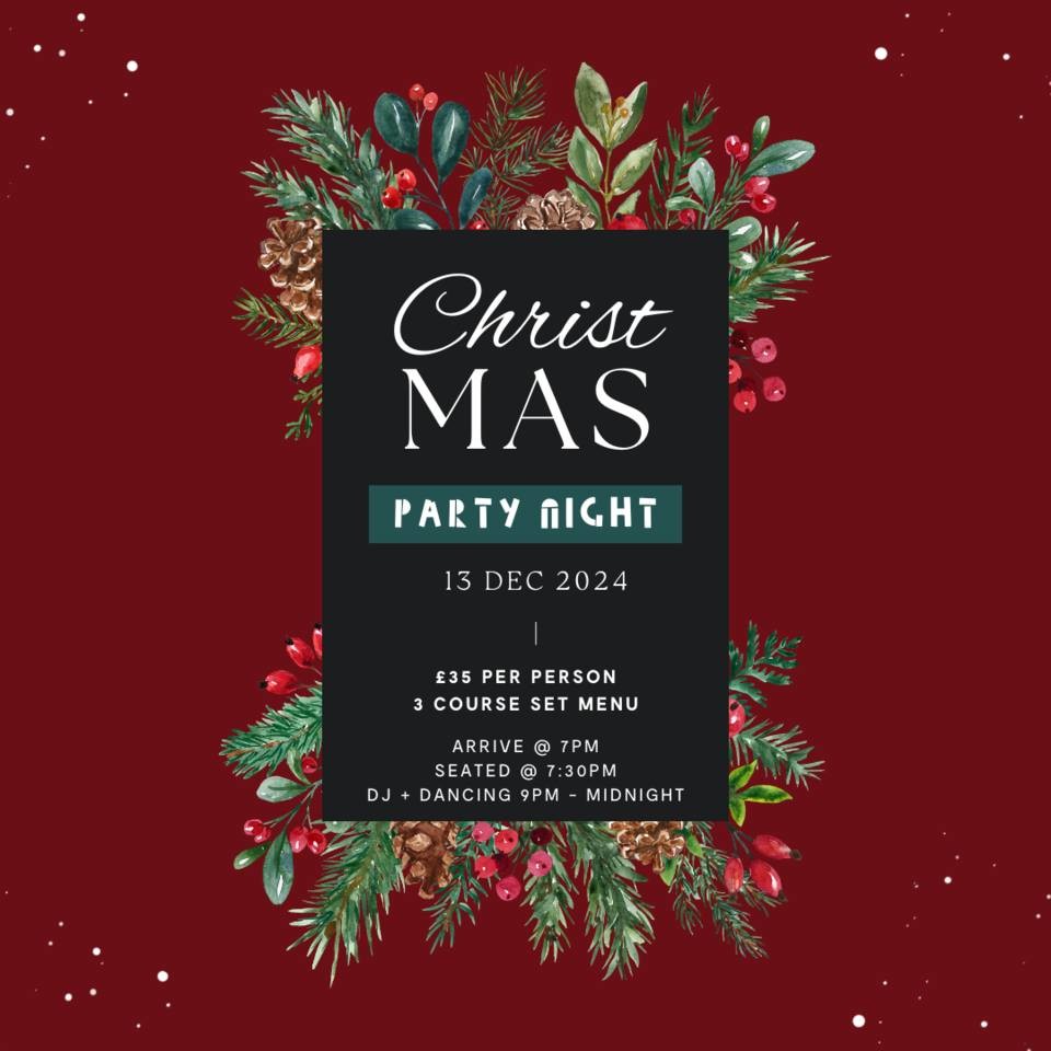 BurtonSt's tweet photo. 🎄 The Ultimate Christmas Party Night! 🎄

Friday 13th December, 7PM - Join us for an evening of festive food, fun, and dancing! For £35 per person, enjoy a 3-course set menu and all the holiday cheer you could ask for. 

Call 0114 233 2908 to book your tickets! 🎉🎶 https://t.co/24p3UaGPhb