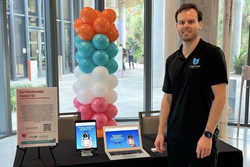 UMiamiNursing's tweet photo. #HappyNPWeek Day 7 -- 'Cane Nurses #Innovate! Congrats to #SONHS grad Adam Snider (#MSN '24) on presenting Ultrasound Fanatic at the #eMerge Startup Roadshow, hosted by The Launch Pad at UM.

"Going through a demanding #nursingprogram taught me the importance of networking and connecting with others in the field." Read more, https://t.co/DrHdeDDeKx

eMerge Americas |Accelerator + Showcase in partnership with University of Miami | Hemispheric University Consortium | Bloomberg Línea

#healthcareinno #umiaminursing #canenurse #nursepractitionerweek #acutecare #NPWeek2024 #pointofcare #ultrasound #pocus #advancedpractice #APRN #BeaCaneNP #healthcareeducation #patientcare #futureofnursing