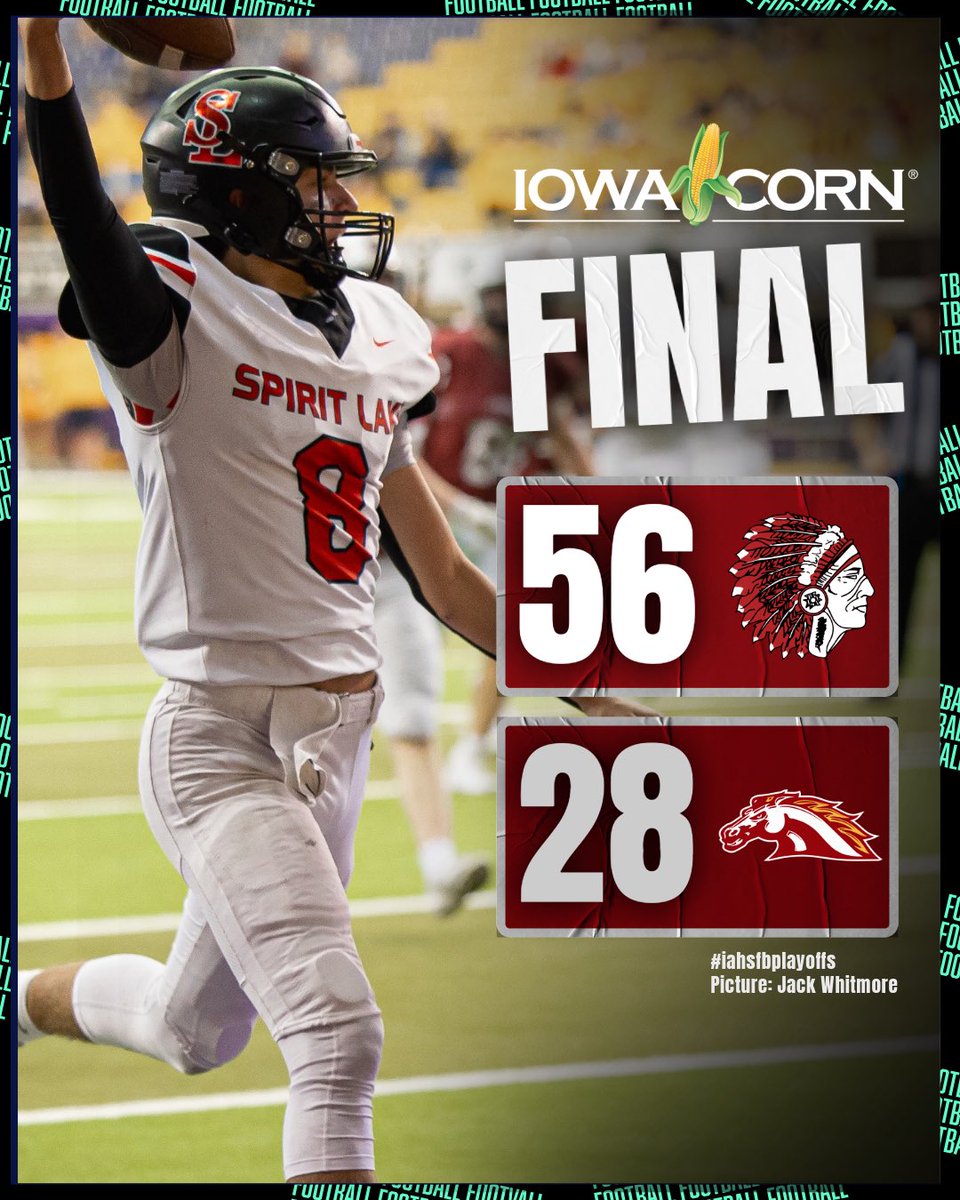 𝗢𝗳𝗳𝗲𝗻𝘀𝗶𝘃𝗲 𝗠𝗮𝘀𝘁𝗲𝗿𝗰𝗹𝗮𝘀𝘀 😳

Spirit Lake showcases a explosive offense to defeat PCM 🔥

The Indians had over 500 total yards of offense 👀

#iahsfb #ihsaa