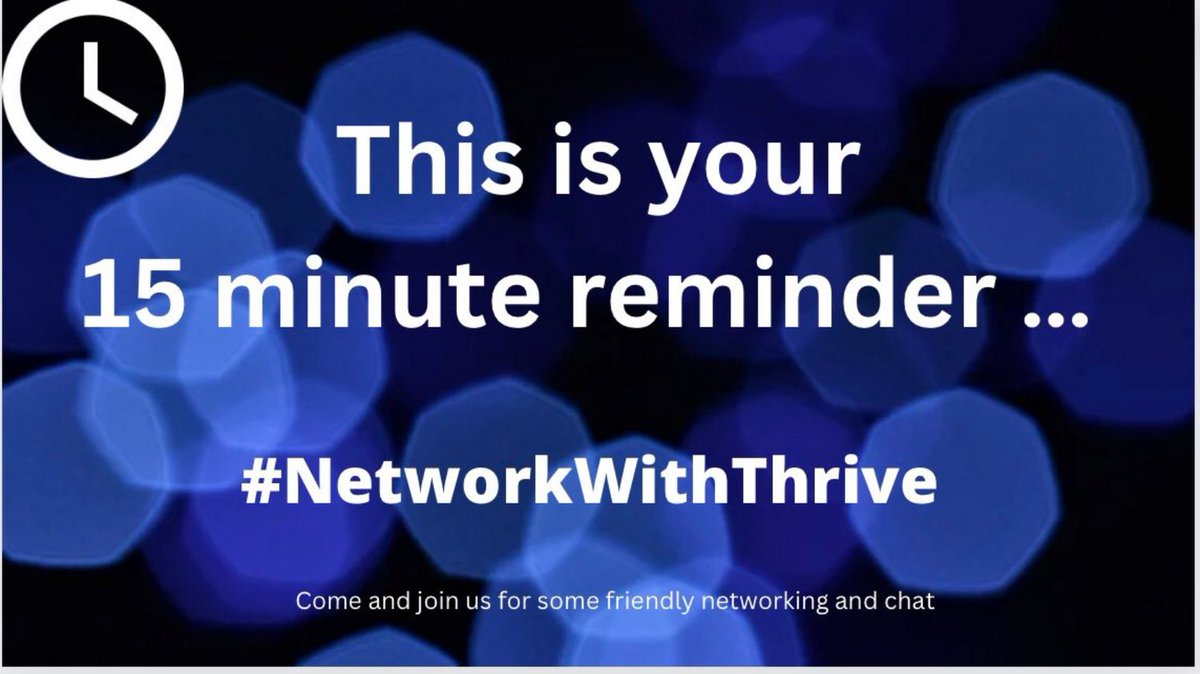 There's time to get your drinks and snacks, schedule a tweet or two, before #NetworkWithThrive at 7pm!  #supportsmallbusiness