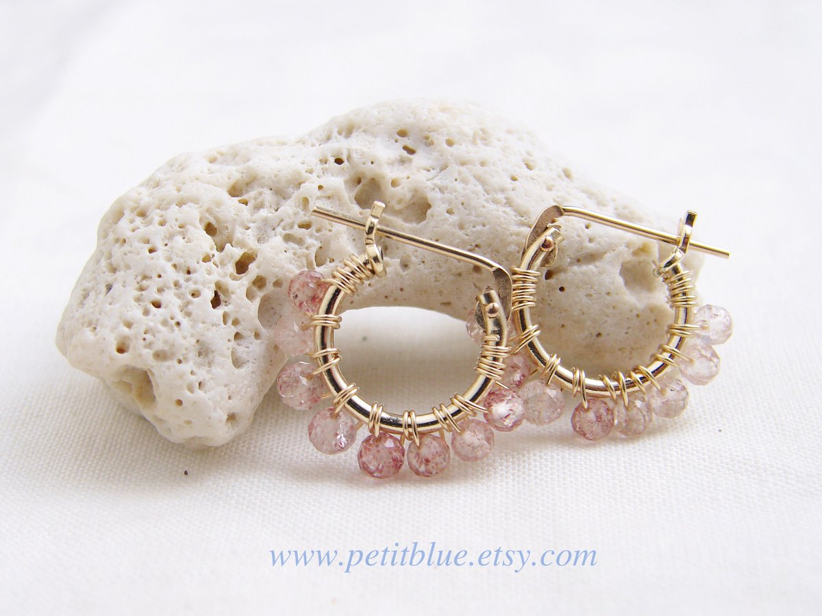 JewelryByMikako's tweet image. Strawberry Quartz Hoop Earrings ~ Gold Filled Hoop Earrings ~ Genuine Gemstone Earrings ~ Wire Wrapped Hoop Earrings ~ Huggie Earrings tuppu.net/c1fab0e9  #SmallHoop