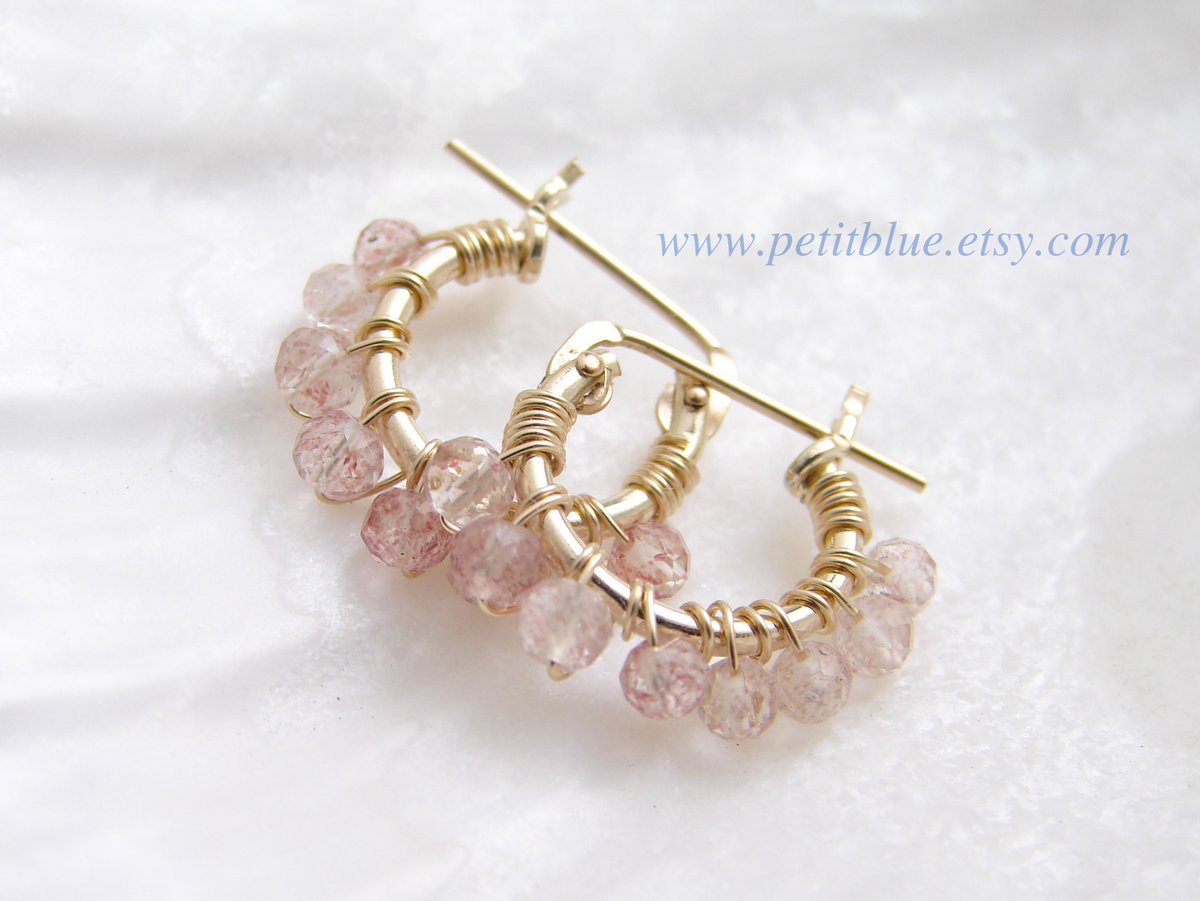 JewelryByMikako's tweet image. Strawberry Quartz Hoop Earrings ~ Gold Filled Hoop Earrings ~ Genuine Gemstone Earrings ~ Wire Wrapped Hoop Earrings ~ Huggie Earrings tuppu.net/c1fab0e9  #SmallHoop