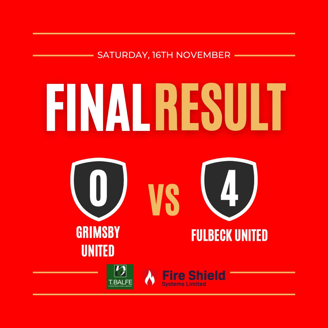 FulbeckUnitedFC's tweet photo. Fantastic performance all round sees us come away 4-0 winners away at Grimsby United!

Goal scorers today were 

S.Dawson ⚽️
@Cliffey9 ⚽️
T Anderson⚽️
@Reuben_Sampson ⚽️

MOTM today was Hutch! 

🌳🔴⚫️🌳 https://t.co/m9gg0xvGXg