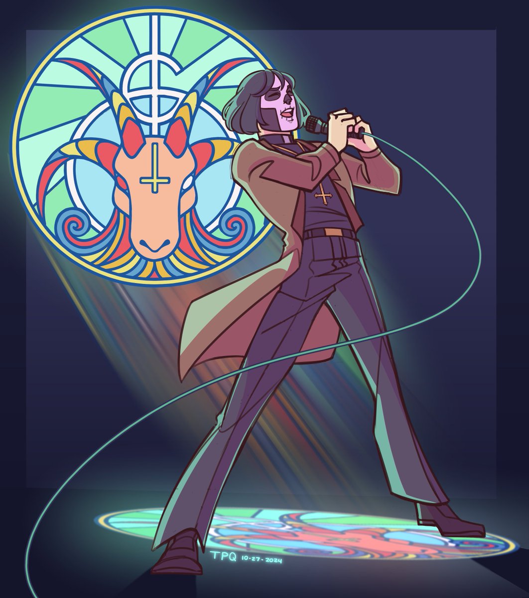 Another peice for ghostober, featuring young papa Nihil and the go-goat :]c #thebandghost