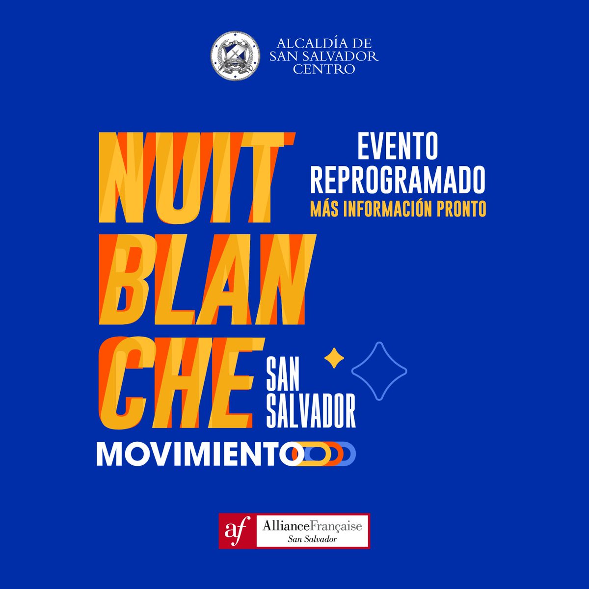 ¡La Nuit Blanche en San Salvador Centro se reprograma!

Muy pronto compartiremos nueva información para que juntos disfrutemos de esta experiencia única llena de arte, movimiento e intercambio de cultura.