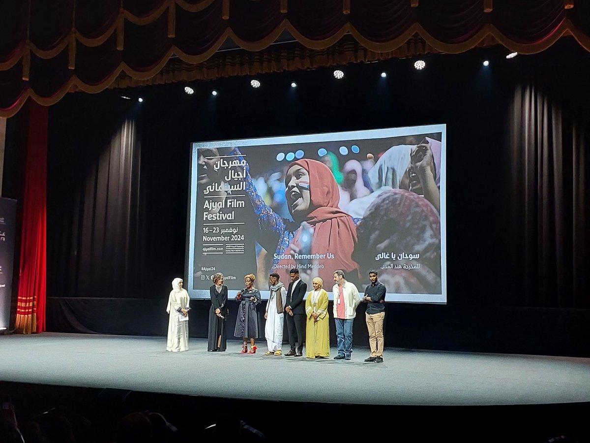JBaptisteFaivre's tweet photo. Grateful to #Ajyal24 Film festival in #Doha #Katara for this remarkable opening Film : Sudan, Remember Us by @HindMeddeb.

 "Marking its MENA premiere, this documentary feature film represents a portrait of resilience and hope, underscoring the profound impact of art and words in confronting oppression".

@AjyalFilm @DohaFilm @QatarNewsAgency @MofaQatar_AR
@francediplo_EN #Sudan #Qatar