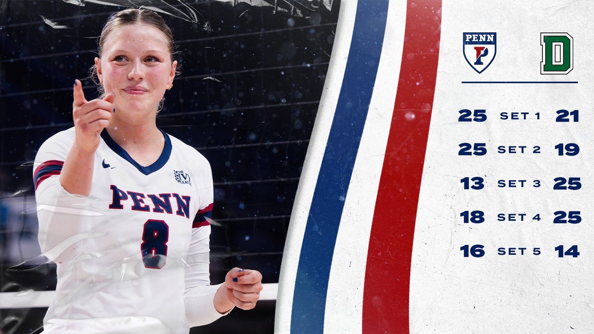 Penn Volleyball (@pennvolleyball) on Twitter photo Earned our first <a href="/IvyLeague/">Ivy League</a> road sweep since 2016 and our first sweep of any kind in league play since 2021. Didn't get the result we were hoping for in NYC so the season is over, but tons to build on as we look ahead! Future is BRIGHT!
#FightOnPenn β€οΈππ Earned our first <a href="/IvyLeague/">Ivy League</a> road sweep since 2016 and our first sweep of any kind in league play since 2021. Didn't get the result we were hoping for in NYC so the season is over, but tons to build on as we look ahead! Future is BRIGHT!
#FightOnPenn β€οΈππ