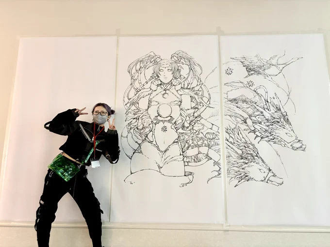 JAPAN CULTURE FESTIVALの会場でライブドローイングしていたSHINN UCHIDAさん✨✨ YouTubeのショートでよく流れて来ていて「すっごいなぁ…デッサン力、デザイン力、スピード、どれもとんでもない…!」と常々思っていました。
実物が見られて嬉しい✨✨
今日も会場で描いてらっしゃいますよー!! 