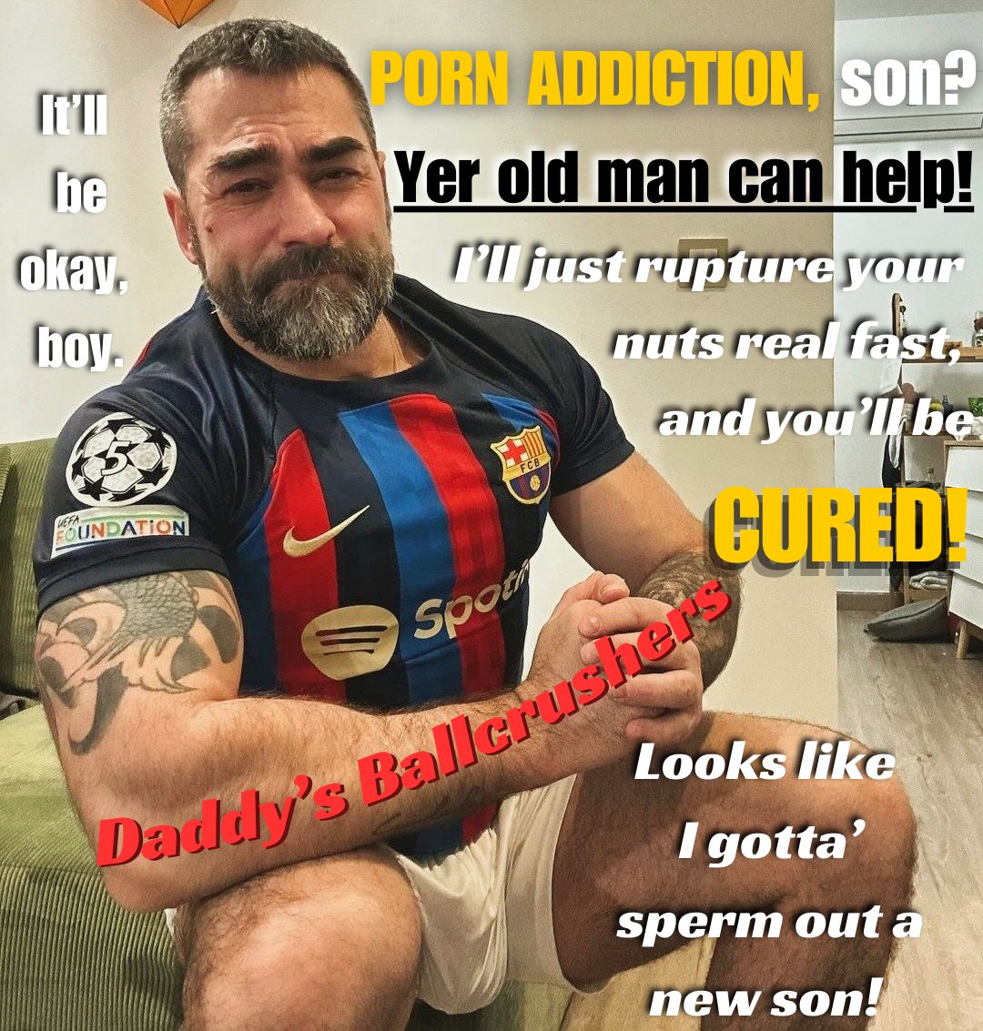 Day 16 of NNN. Your dad might be a bit disappointed by your crazy porn addiction, but he has the solution! Better take a deep breath, this is gonna HURT.

#castration #castrationplay #goonercap #gooner #bull2steer