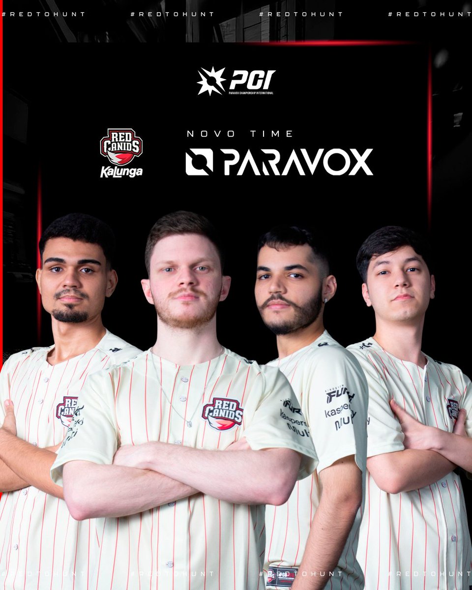 Matilha, conheçam nossos jogadores de <a href="/paravox_br/">PARAVOX Brasil</a>, que representarão a RED Canids Kalunga no PCI Latam e buscarão essa vaga no mundial 🏆

Sejam muito bem-vindos, <a href="/Nobregaftn/">Nóbrega</a>, <a href="/Zendayyy0/">Zendayyy</a>, <a href="/Tukay_BR/">Tukaii</a> e <a href="/Ryuuhigashi/">ryufps1</a> 🔴🐺

#GoRED