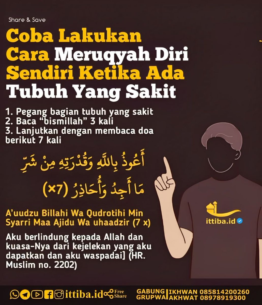 fotodakwah's tweet photo. Cara meruqyah diri sendiri ketika ada tubuh yang sakit https://t.co/58Nmo1IHIN