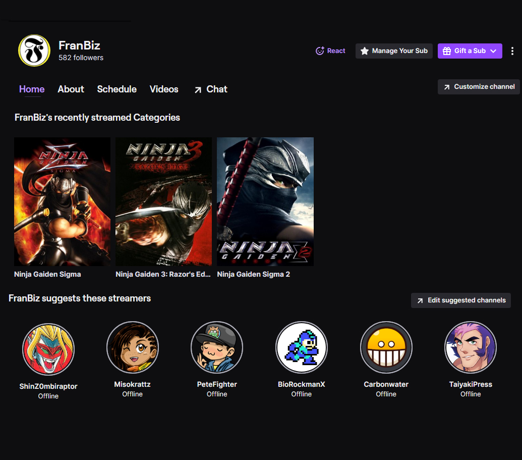 TheRealFranBiz's tweet photo. Games I Been streaming for Ninja November 2024 #NinjaNovember #NinjaGaiden #KoeiTecmo #GamesIStream #FranBiz #FranBizPlays #Twitch #TwitchAffiliate https://t.co/jjBH9HgjUn