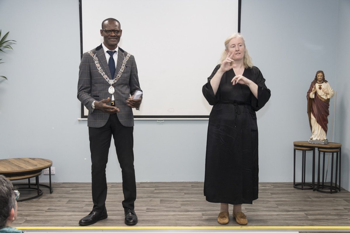 CorkDeafClub (@corkdeafclub) on Twitter photo Deputy Lord Mayor, Cllr. <a href="/HonoreKamegni/">Cllr. Honore Kamegni</a> & Deputy Mayor, Cllr. <a href="/dominic_finn/">Dominic Finn</a> at the launch of the <a href="/CorkDeafClub/">CorkDeafClub</a> Visual History Project - which showcases part of a collection of stunning photos, celebrating the rich and vibrant history of the Cork Deaf community. Deputy Lord Mayor, Cllr. <a href="/HonoreKamegni/">Cllr. Honore Kamegni</a> & Deputy Mayor, Cllr. <a href="/dominic_finn/">Dominic Finn</a> at the launch of the <a href="/CorkDeafClub/">CorkDeafClub</a> Visual History Project - which showcases part of a collection of stunning photos, celebrating the rich and vibrant history of the Cork Deaf community.