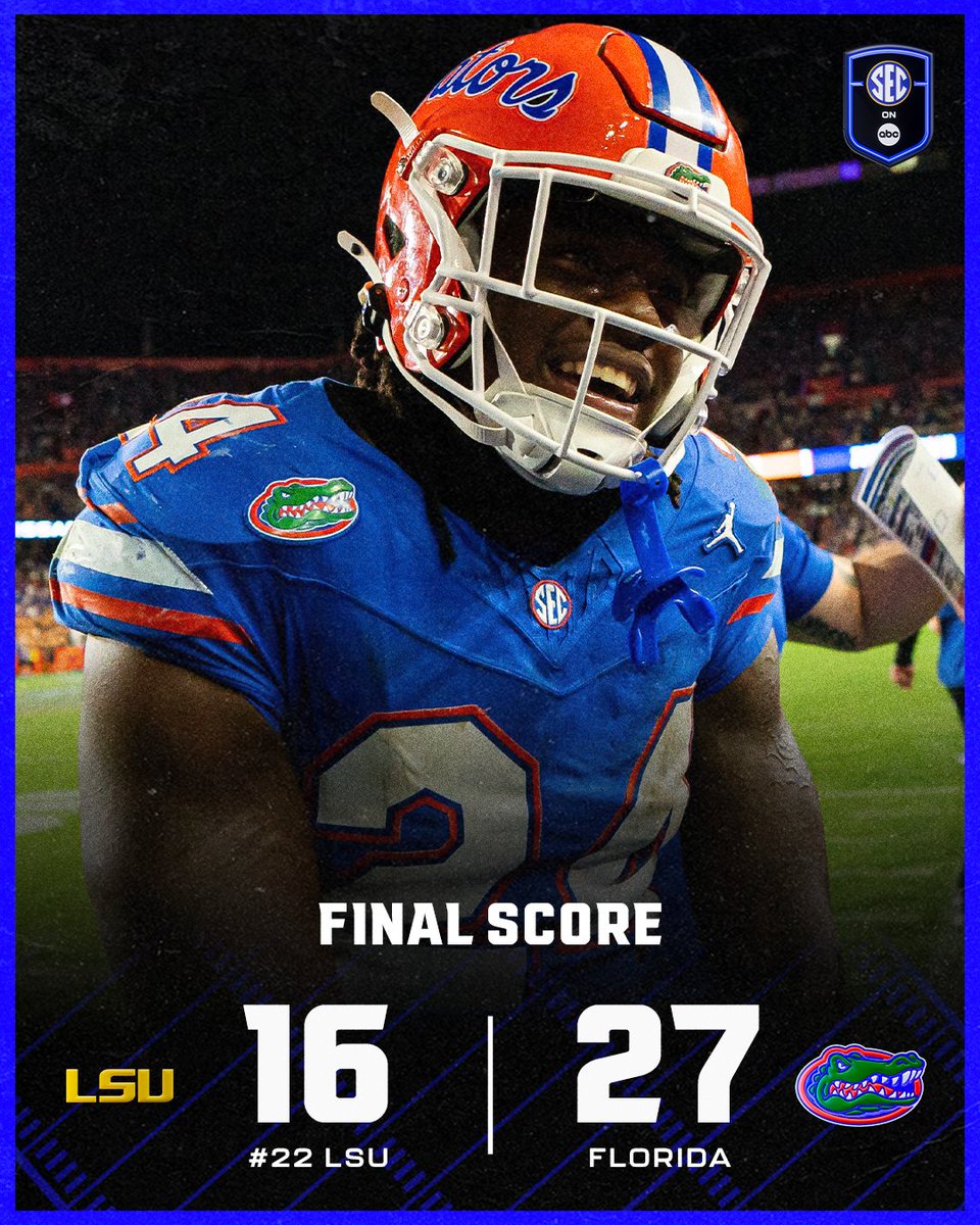 THE GATORS TAKE DOWN LSU IN THE SWAMP 🐊🏟️

📸 <a href="/GatorsFB/">Florida Gators Football</a>