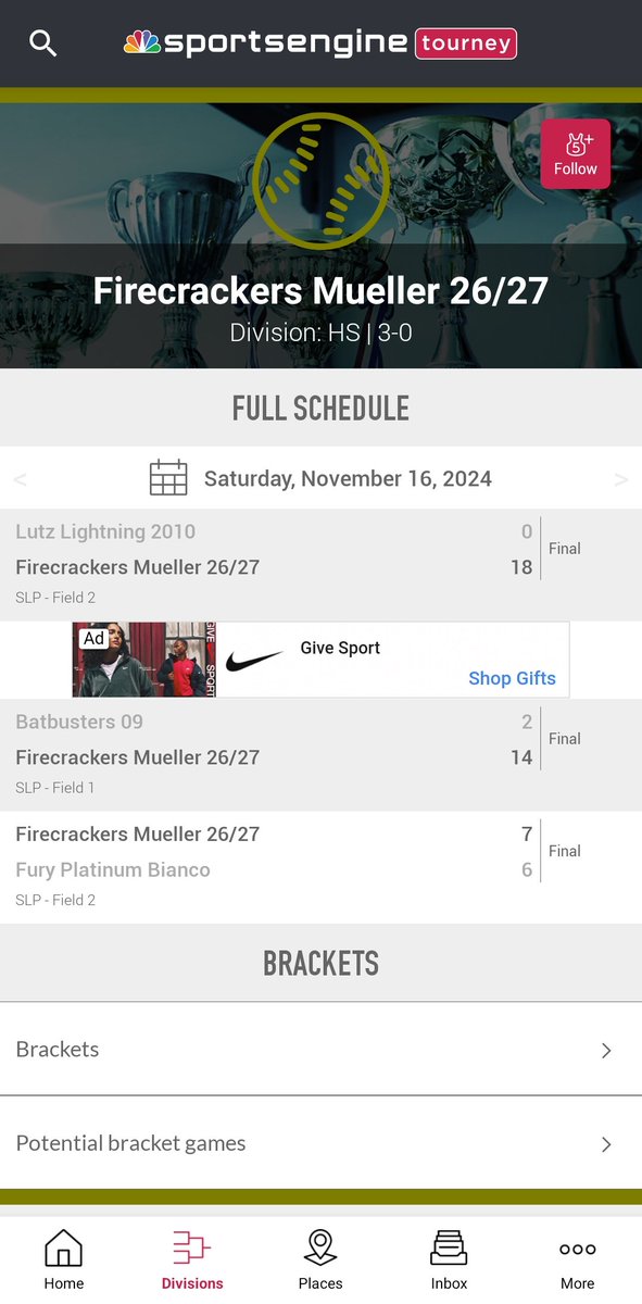 Great Saturday for our #flfirecracker going 3-0 and grabbing the 1st seed 💪 in our pool. At the Florida PGF Media Network Battle On the Diamond Fall Final Look.

FL FIRECRACKERS MUELLER 26/27 16U on GameChanger
 web.gc.com/teams/FKhxuRO1…
 #firecrackersoftball #firecrackers