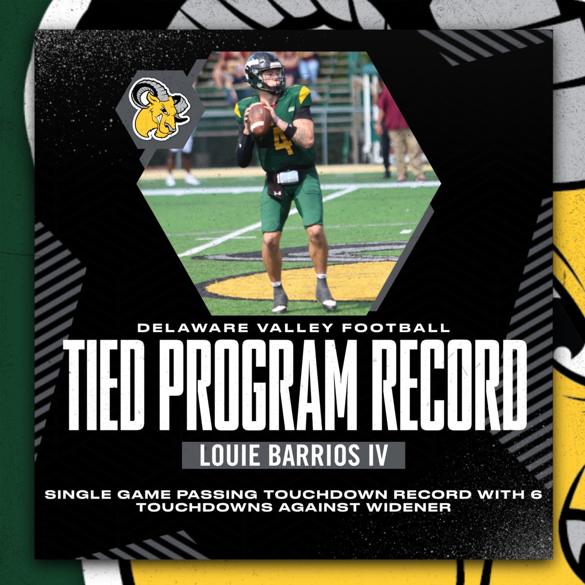 Congratulations to Alvaro Lora and Louie Barrios IV for tying the single game receiving and passing touchdown records!
#DelValFootball #Family